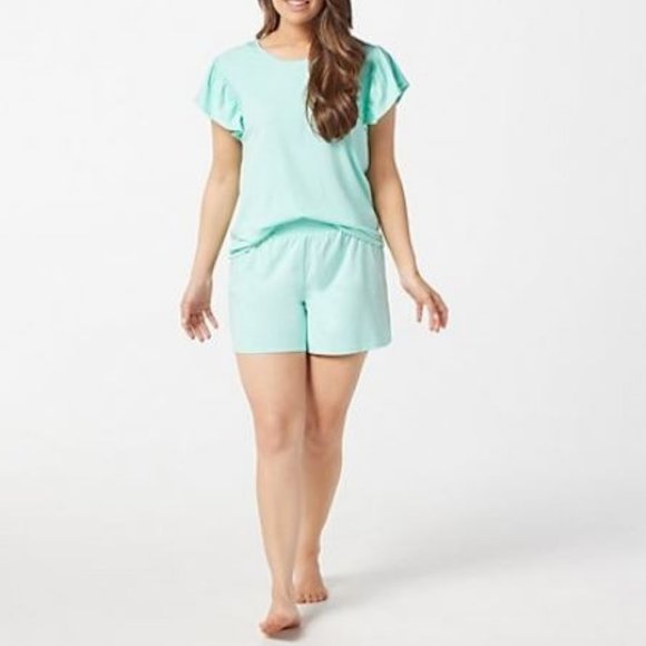 AnyBody Tops - AnyBody Cozy Knit Flutter-Sleeve Top and Short Set